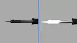 Temperature detection - soldering iron with a temperature of ~400 °C at 1,000 nm (NIR) compared to 1,350 nm (SWIR).