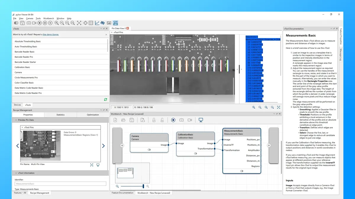 Display the results with the Pin Data View